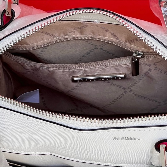 Steve Madden Breese Crossbody Bag Color White, Faux Leather,Scarf, New with Tags - Picture 7 of 9